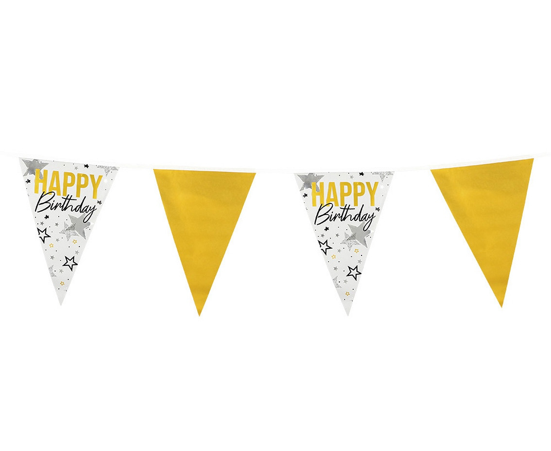 Garland foil flags "Happy Birthday"